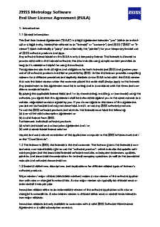 Pré-visualizar imagem de ZEISS Metrology Software End User License Agreement (EULA)