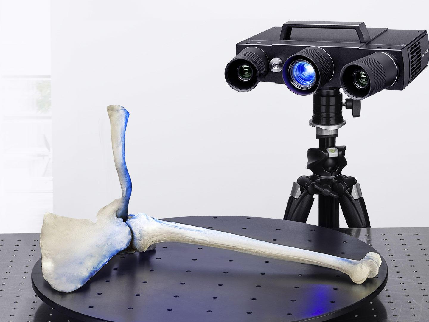 Medição óptica de ossos na ciência forense