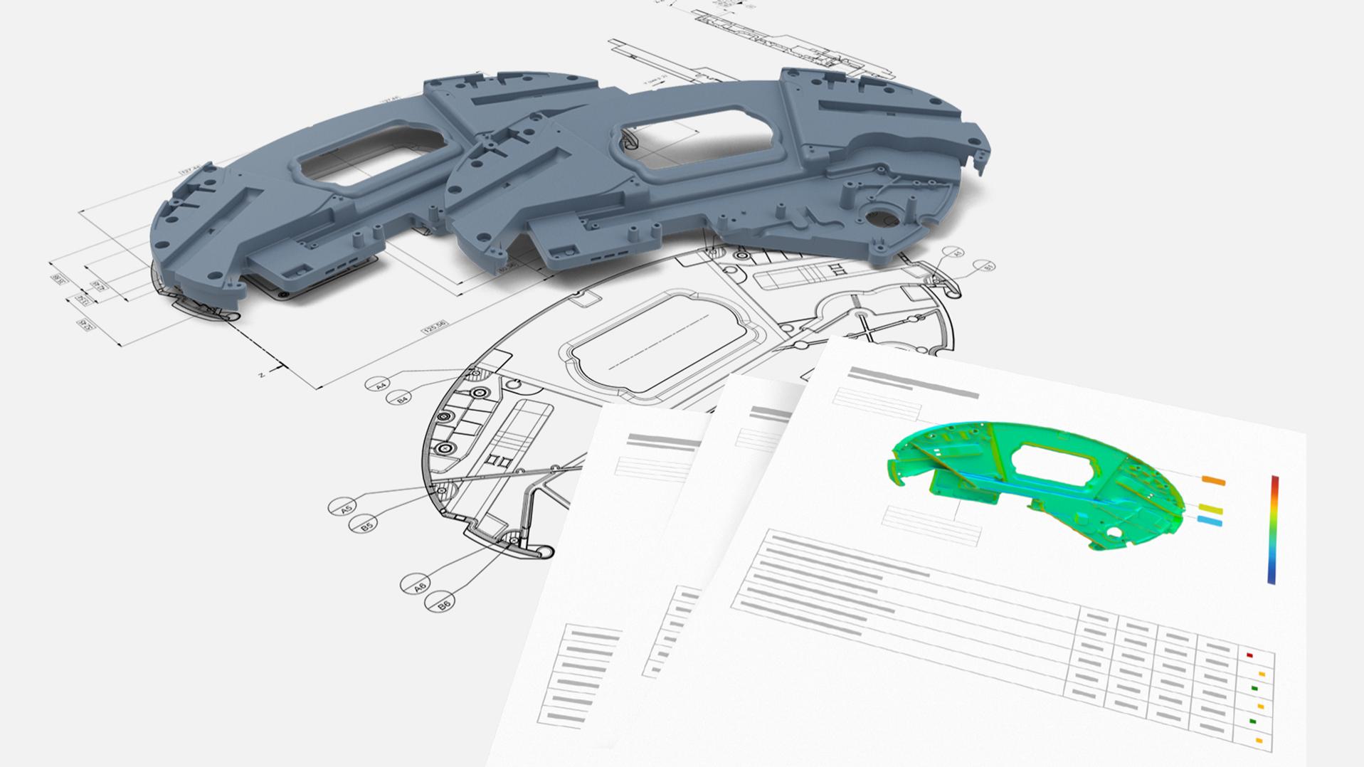 De desenhos 2D à visualização de relatórios com o ZEISS INSPECT Optical 3D