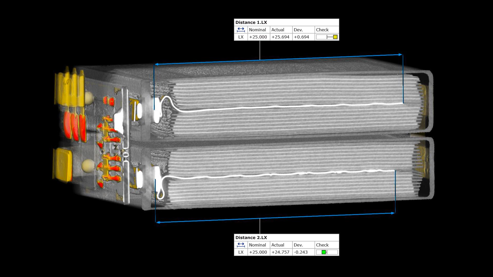 Inspeção de uma bateria no ZEISS INSPECT X-Ray