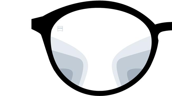 Visualização das lentes progressivas ZEISS Precision Plus A imagem mostra a visão através das lentes.