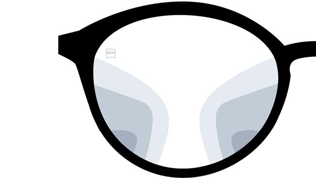 Visualização das lentes progressivas ZEISS Precision Pure A imagem mostra a visão através das lentes.