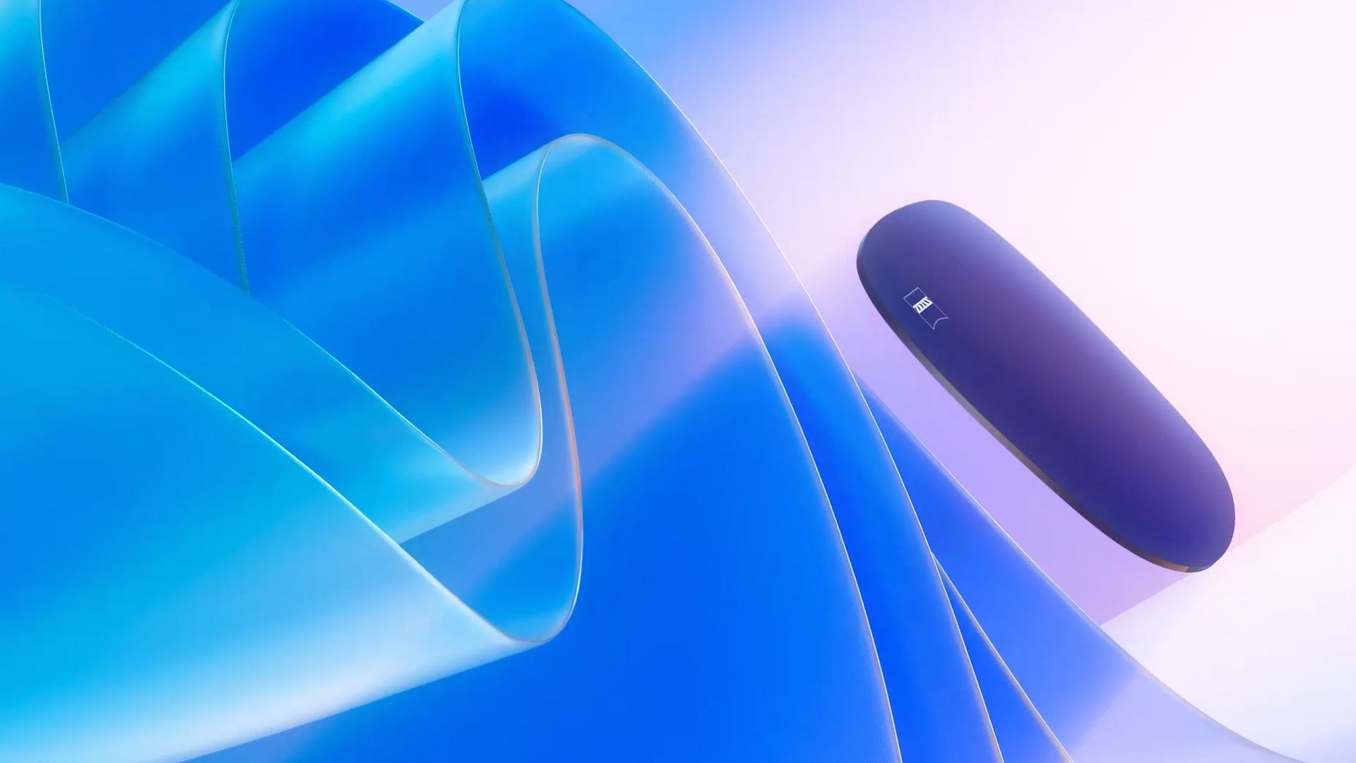 Ilustração 3D CGI de uma lente colorida flutuando em direção a uma fonte de luz, bloqueando os raios UV nocivos.