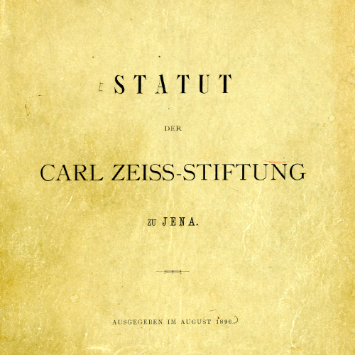 Imagem do estatuto da Fundação Carl Zeiss. 